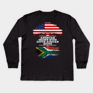 American Grown With South African Roots - Gift for South African From South Africa Kids Long Sleeve T-Shirt